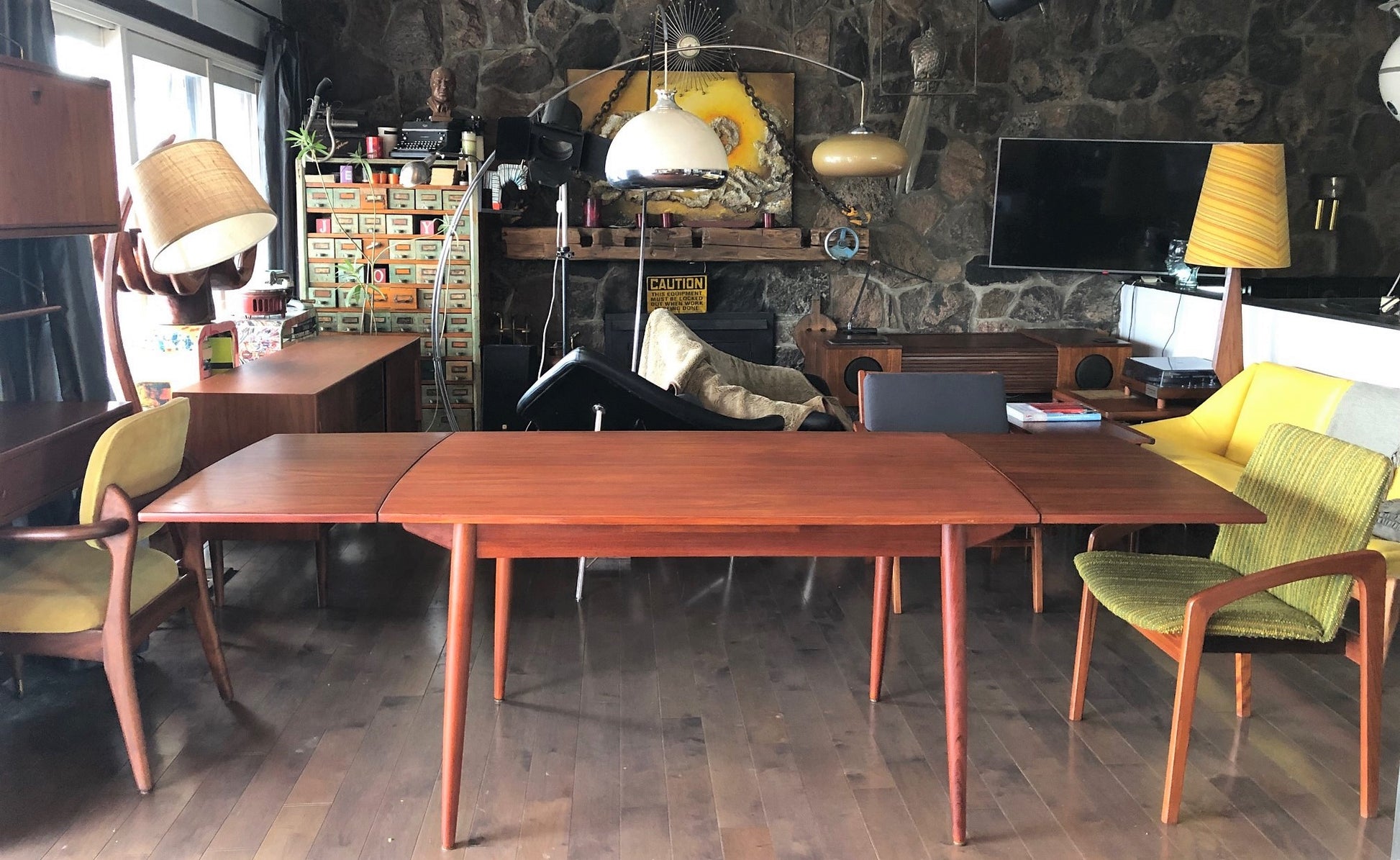 REFINISHED Danish MCM Teak Table Surfboard Extendable by H Kjaernulf for Vejle, perfect - Mid Century Modern Toronto