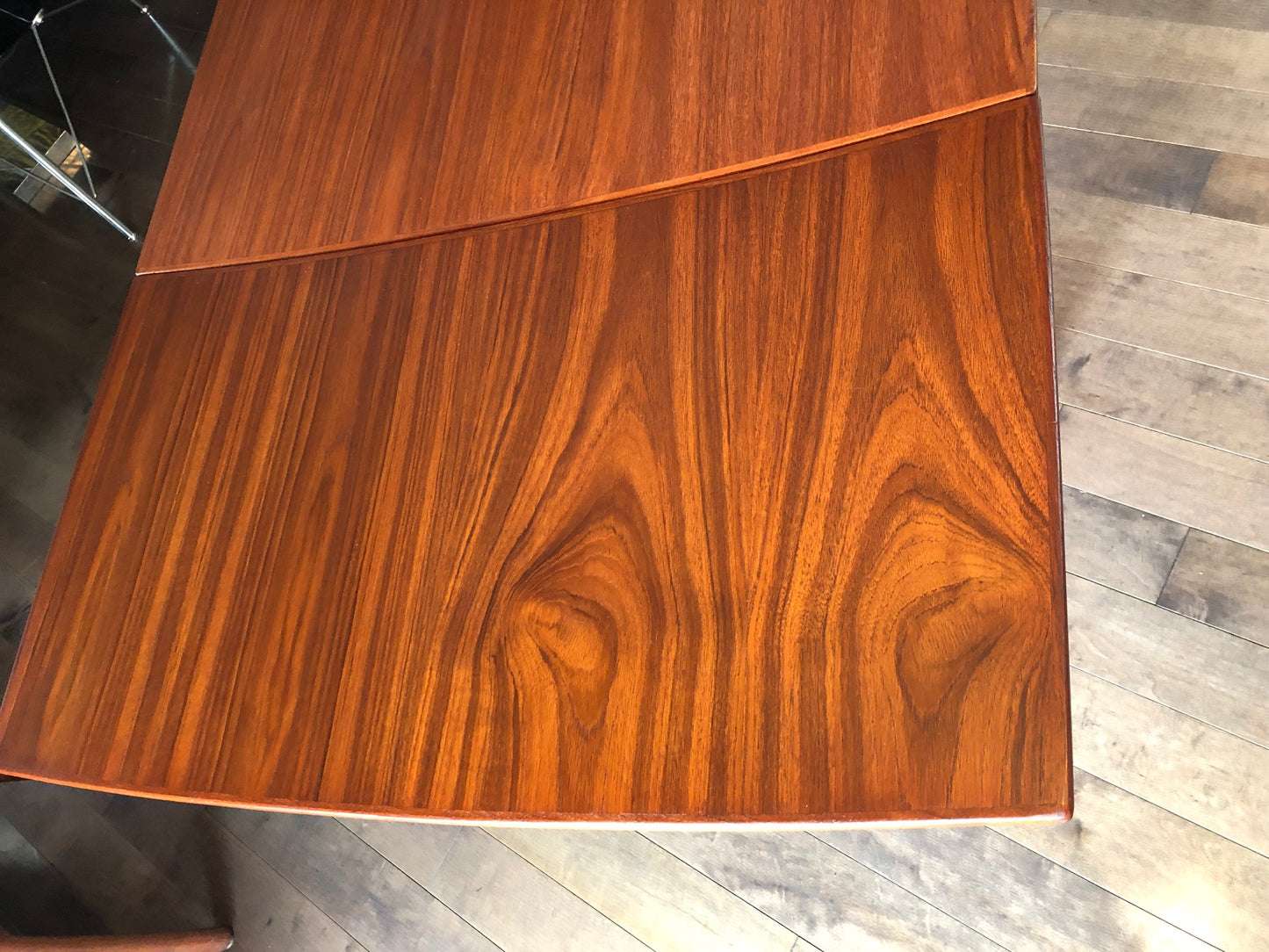 REFINISHED Danish MCM Teak Table Surfboard Extendable by H Kjaernulf for Vejle, perfect - Mid Century Modern Toronto