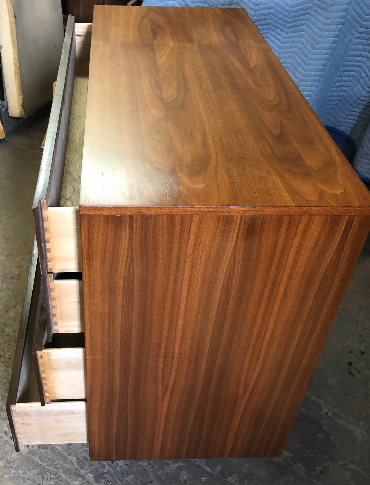 REFINISHED Unique MCM Walnut Tallboy dresser, PERFECT, large 44"x 20x H40" - Mid Century Modern Toronto