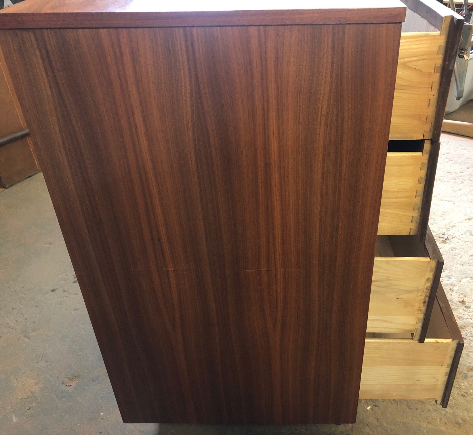 REFINISHED Unique MCM Walnut Tallboy dresser, PERFECT, large 44"x 20x H40" - Mid Century Modern Toronto