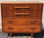REFINISHED Unique MCM Walnut Tallboy dresser, PERFECT, large 44