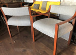 A Pair of REFINISHED REUPHOLSTERED low-slung Walnut Armchairs, each $399, like new - Mid Century Modern Toronto 2