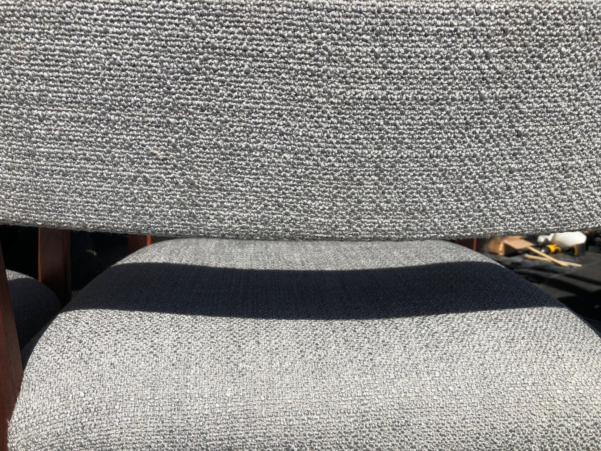 A Pair of REFINISHED REUPHOLSTERED low-slung Walnut Armchairs, each $399, like new - Mid Century Modern Toronto