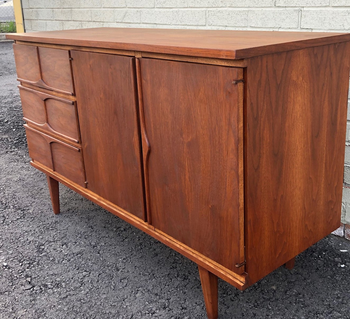 REFINISHED MCM Walnut Buffet Sideboard 50