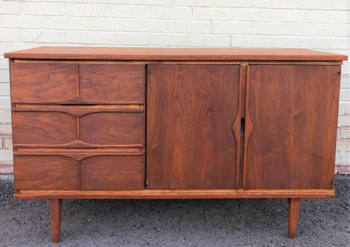 REFINISHED MCM Walnut Buffet Sideboard 50