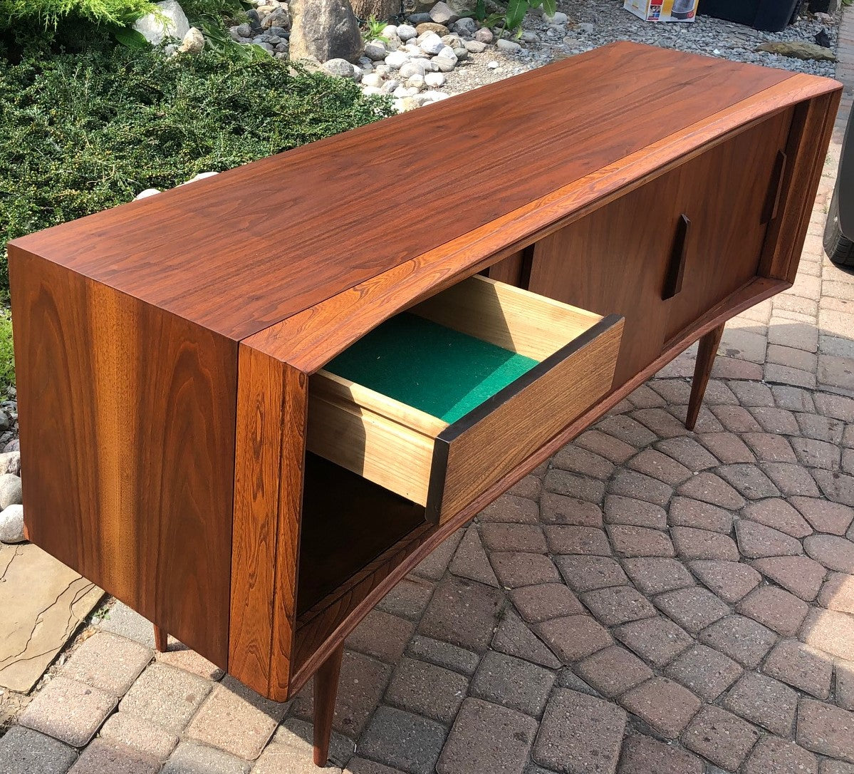 REFINISHED Walnut MCM Credenza by Deilcraft 68