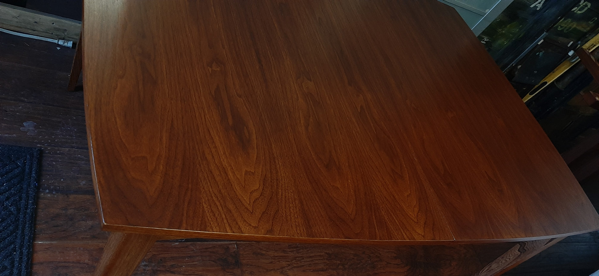 REFINISHED MCM Walnut Dining Table Extendable w 1 leaf, perfect, 54"-74" - Mid Century Modern Toronto