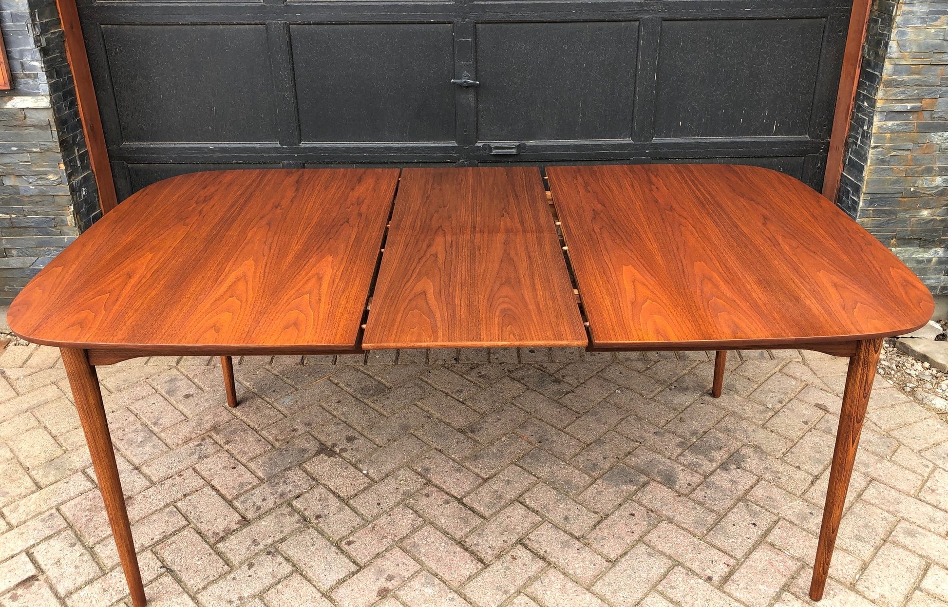 REFINISHED MCM Walnut Dining Table with butterfly extension 55" -72", PERFECT - Mid Century Modern Toronto