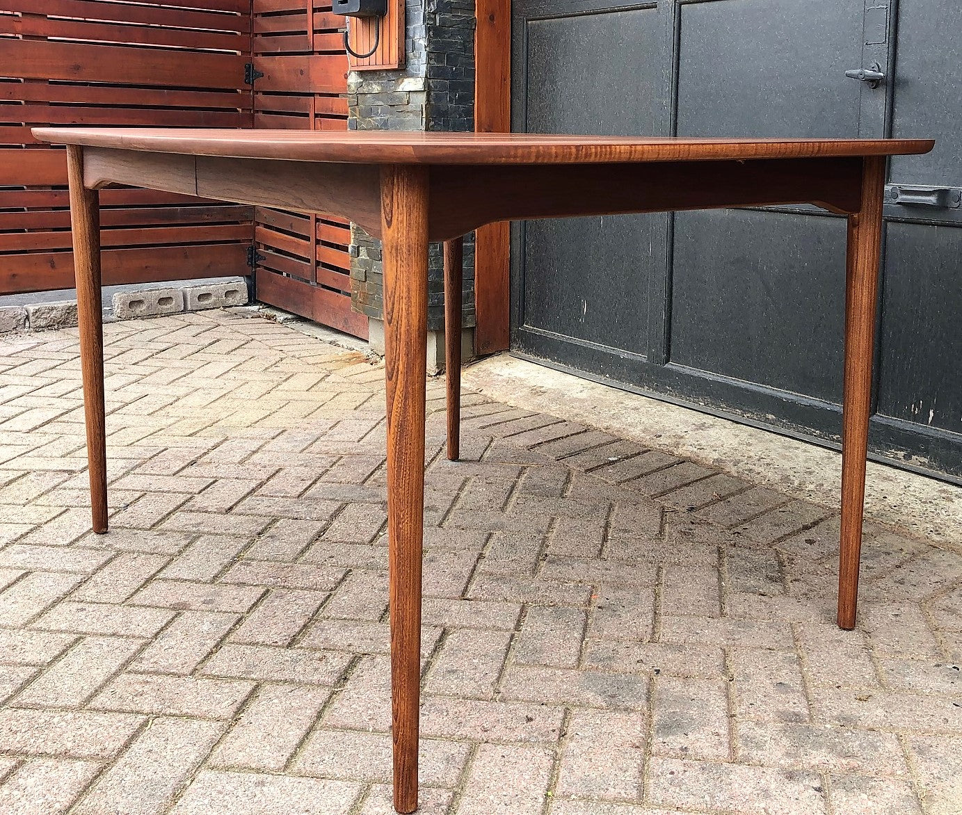 REFINISHED MCM Walnut Dining Table with butterfly extension 55" -72", PERFECT - Mid Century Modern Toronto