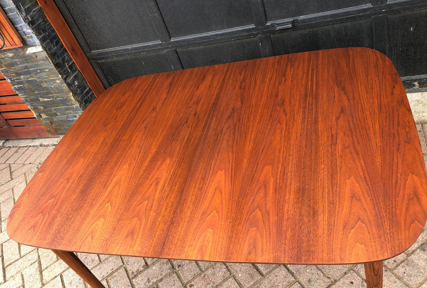 REFINISHED MCM Walnut Dining Table with butterfly extension 55" -72", PERFECT - Mid Century Modern Toronto