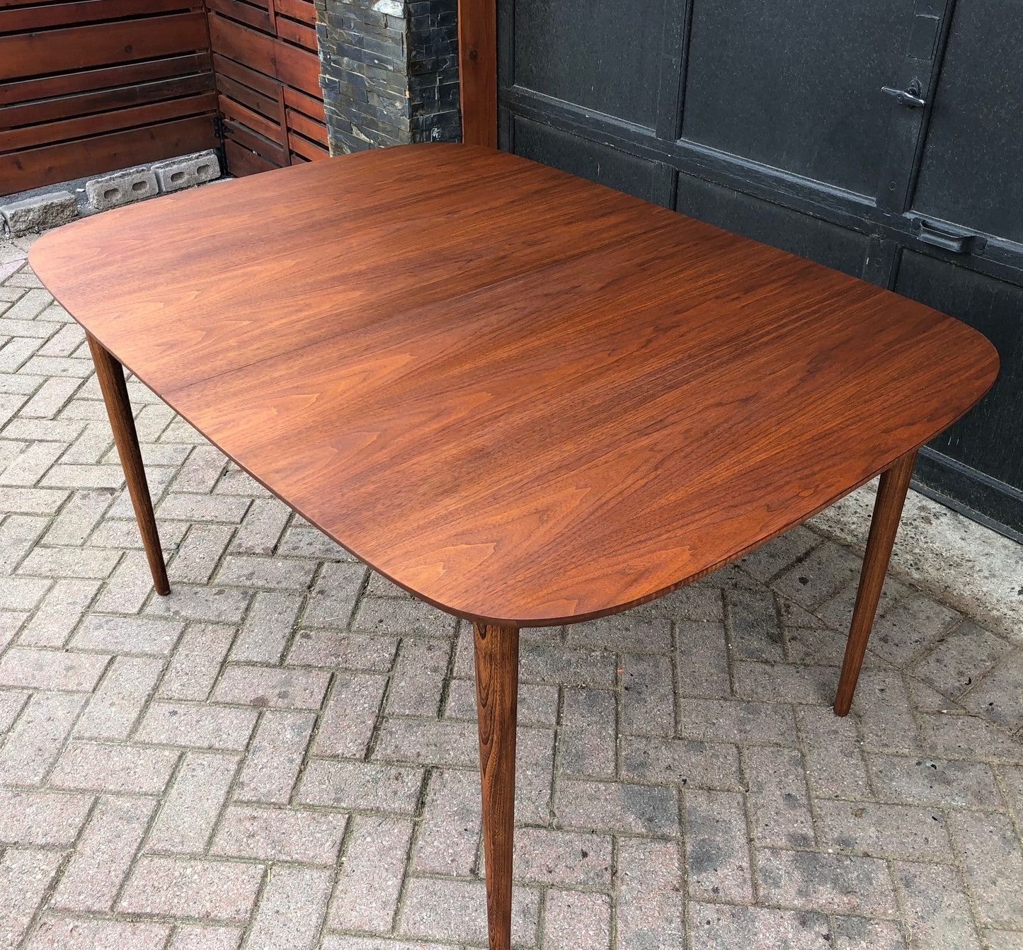 REFINISHED MCM Walnut Dining Table with butterfly extension 55" -72", PERFECT - Mid Century Modern Toronto