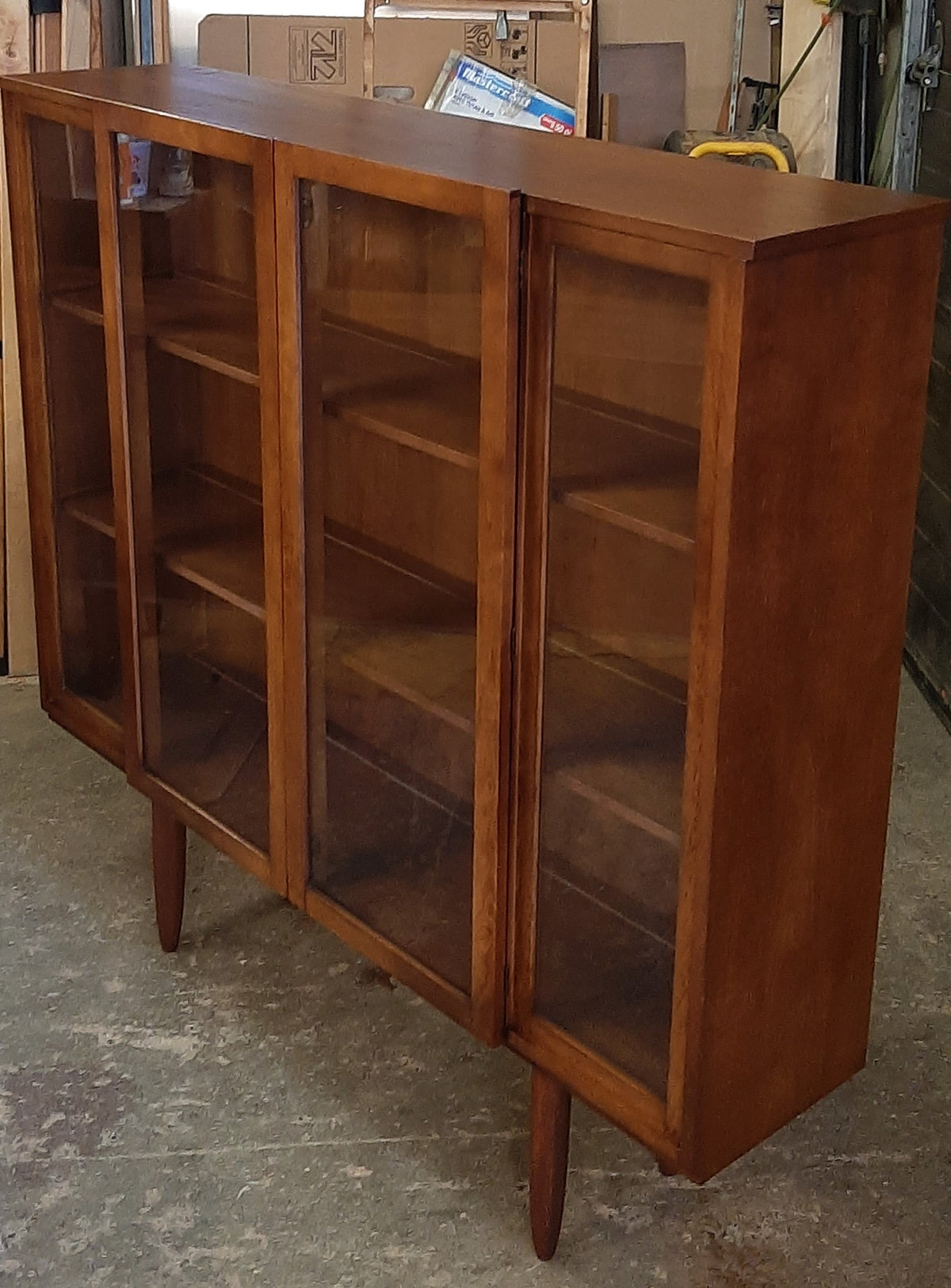 RESTORED Walnut MCM Bookcase Display 55