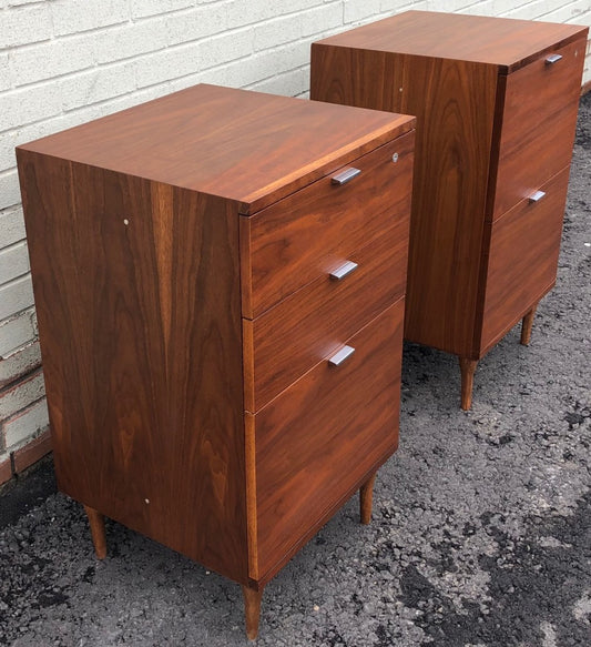 REFINISHED MCM Walnut filing cabinet PERFECT, 2 available - Mid Century Modern Toronto