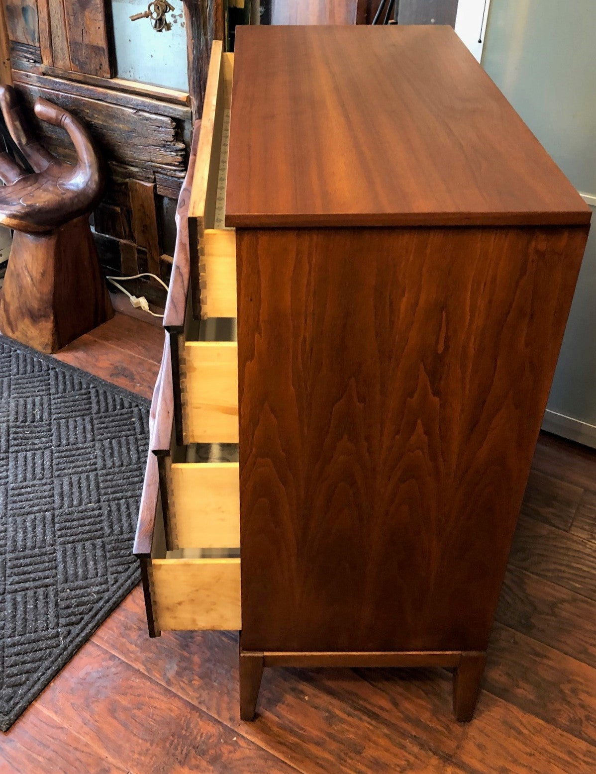 REFINISHED MCM Walnut Tallboy 33" PERFECT - Mid Century Modern Toronto