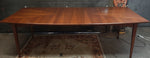 REFINISHED Unique MCM Walnut Inlay Table with 1 leaf, perfect, 68