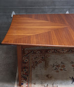 REFINISHED Unique MCM Walnut Inlay Table with 1 leaf, perfect, 68