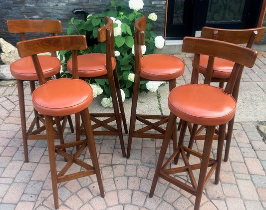6 MCM Teak Bar Stools in great condition, each $99 - Mid Century Modern Toronto
