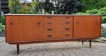 REFINISHED Teak MCM Sideboard TV Media Console 77.5