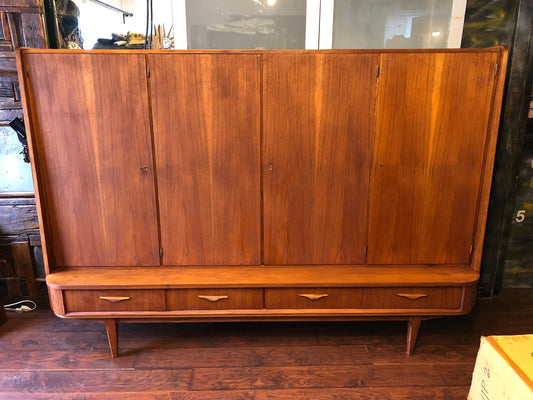 REFINISHED MCM Teak Highboard Tall Cabinet 87.5", rare, perfect, treated for durability - Mid Century Modern Toronto