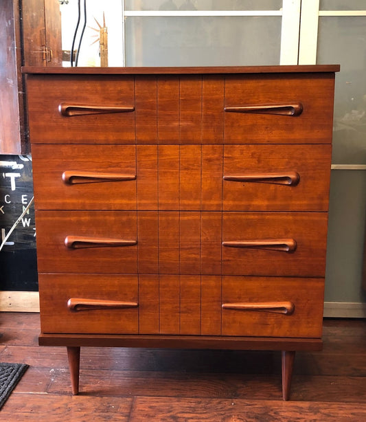 REFINISHED MCM  Walnut Tallboy Dresser 36” - Mid Century Modern Toronto