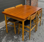 REFINISHED Danish Mid Century Modern Teak Table & 4 Teak Chairs by Farstrup 1