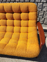 REFINISHED Mid Century Modern R.Huber Scoop Sofa Teak Framed 3-seater 8