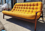 REFINISHED Mid Century Modern R.Huber Scoop Sofa Teak Framed 3-seater 9