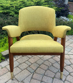 REFINISHED REUPHOLSTERED Mid Century Modern walnut armchair, Perfect 2