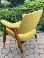 REFINISHED REUPHOLSTERED Mid Century Modern walnut armchair, Perfect 4