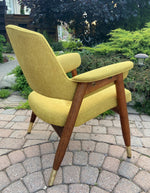 REFINISHED REUPHOLSTERED Mid Century Modern walnut armchair, Perfect 5