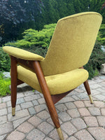 REFINISHED REUPHOLSTERED Mid Century Modern walnut armchair, Perfect 6