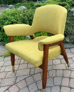 REFINISHED REUPHOLSTERED Mid Century Modern walnut armchair, Perfect 8