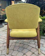 REFINISHED REUPHOLSTERED Mid Century Modern walnut armchair, Perfect 9