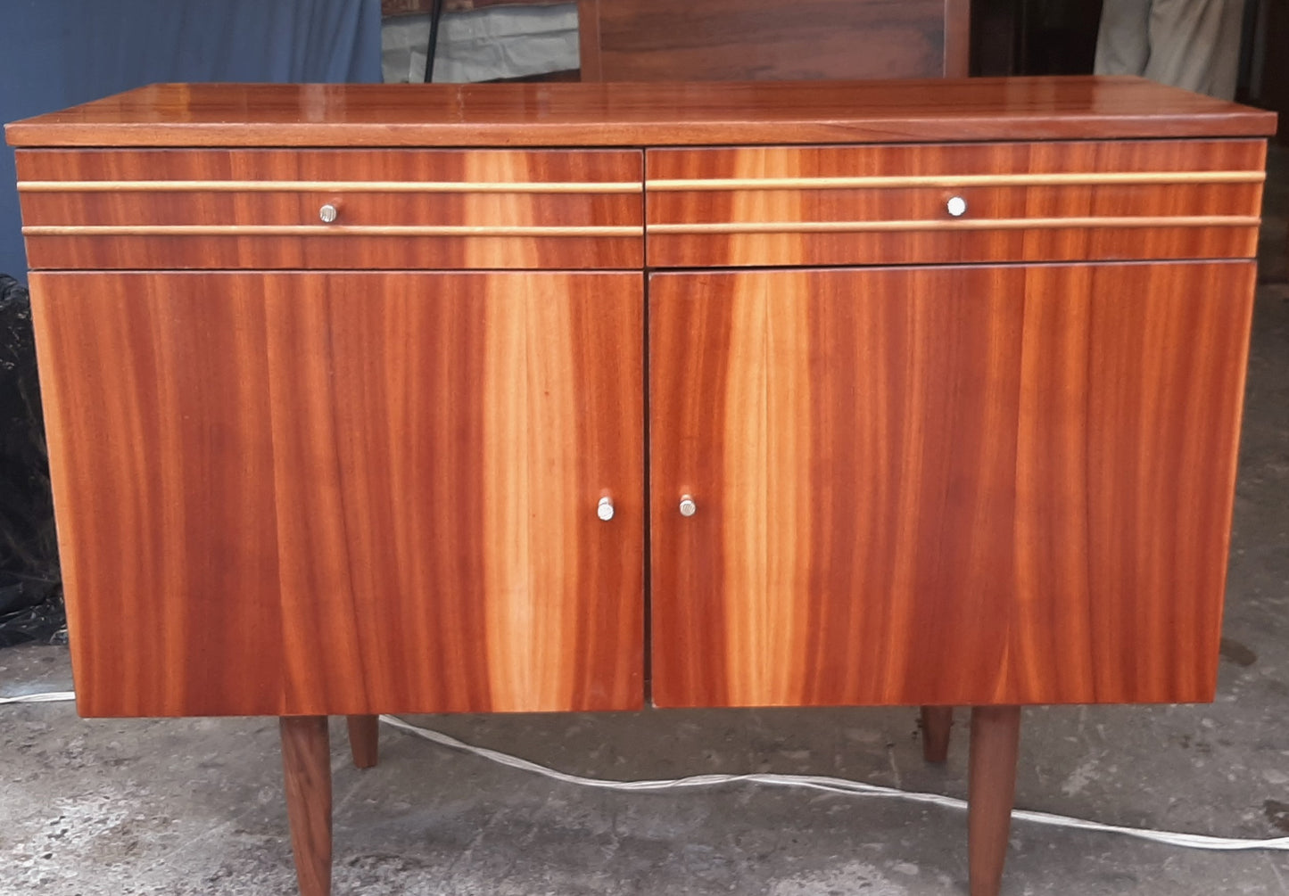 RESTORED MCM Cabinet / Buffet/ Credenza with 2 doors & drawers, 39"