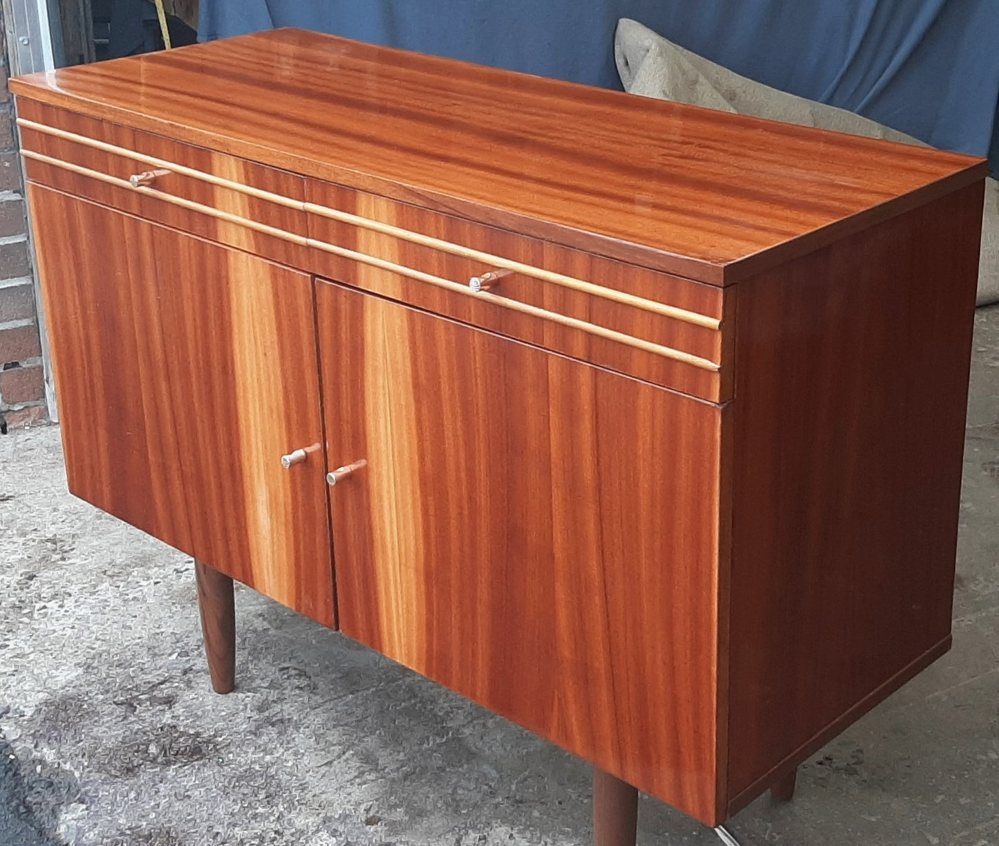 RESTORED MCM Cabinet / Buffet/ Credenza with 2 doors & drawers, 39"