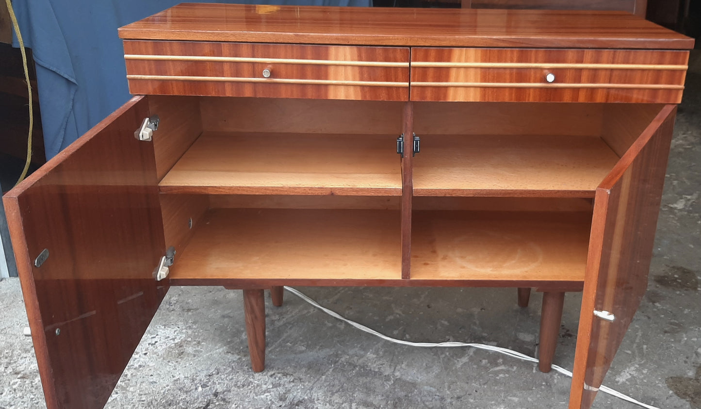RESTORED MCM Cabinet / Buffet/ Credenza with 2 doors & drawers, 39"