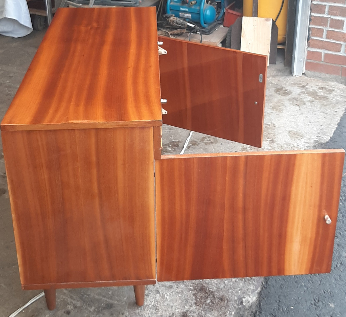 RESTORED MCM Cabinet / Buffet/ Credenza with 2 doors & drawers, 39"