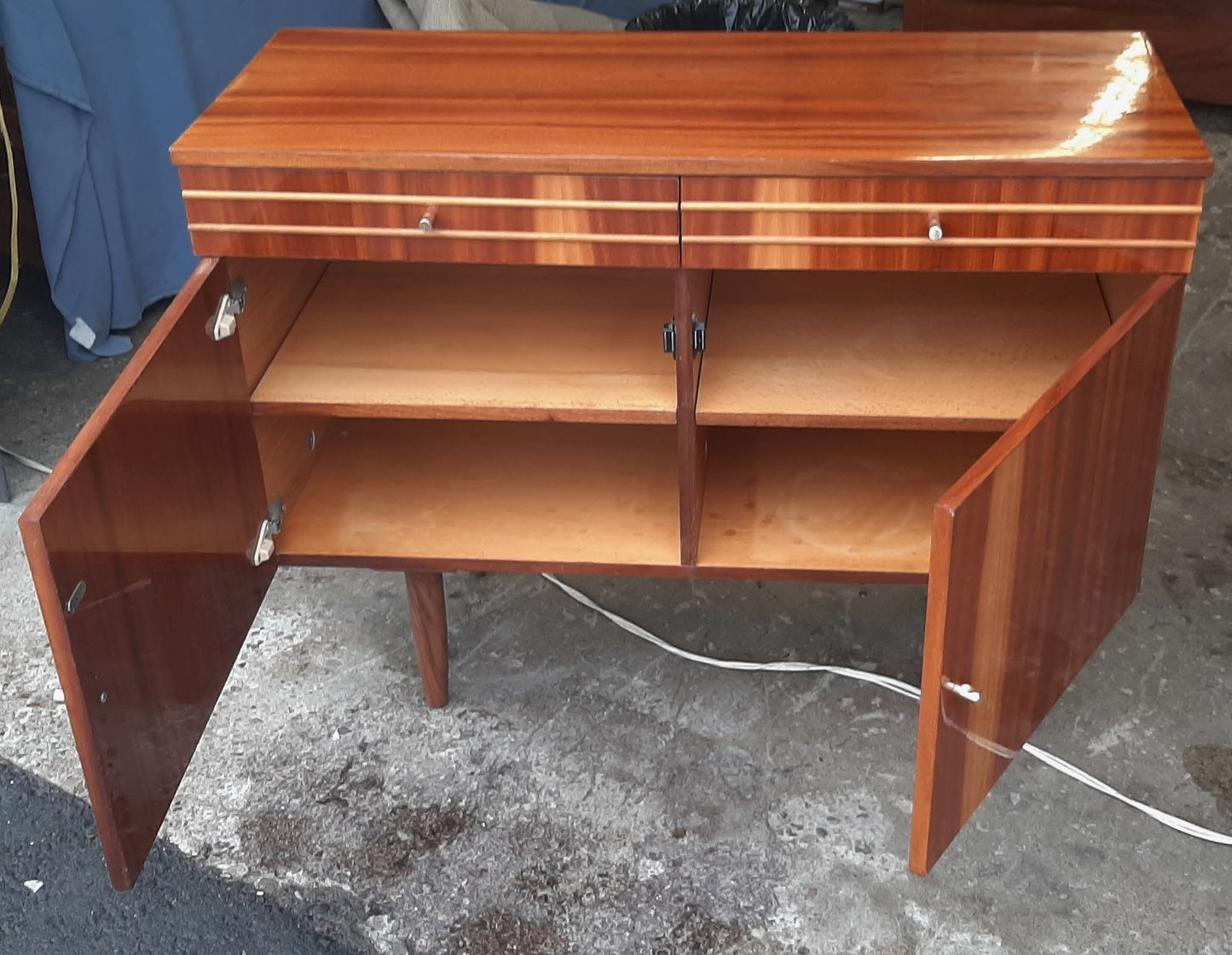 RESTORED MCM Cabinet / Buffet/ Credenza with 2 doors & drawers, 39"