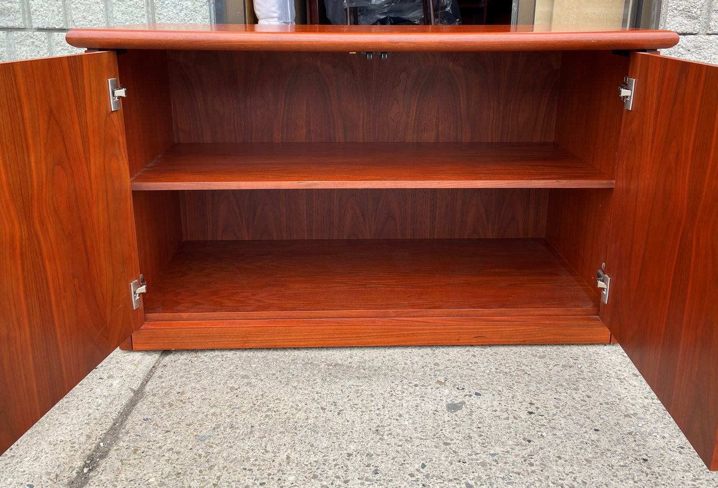 RESTORED Mid Century Modern rosewood cabinet with finished back 49.5"