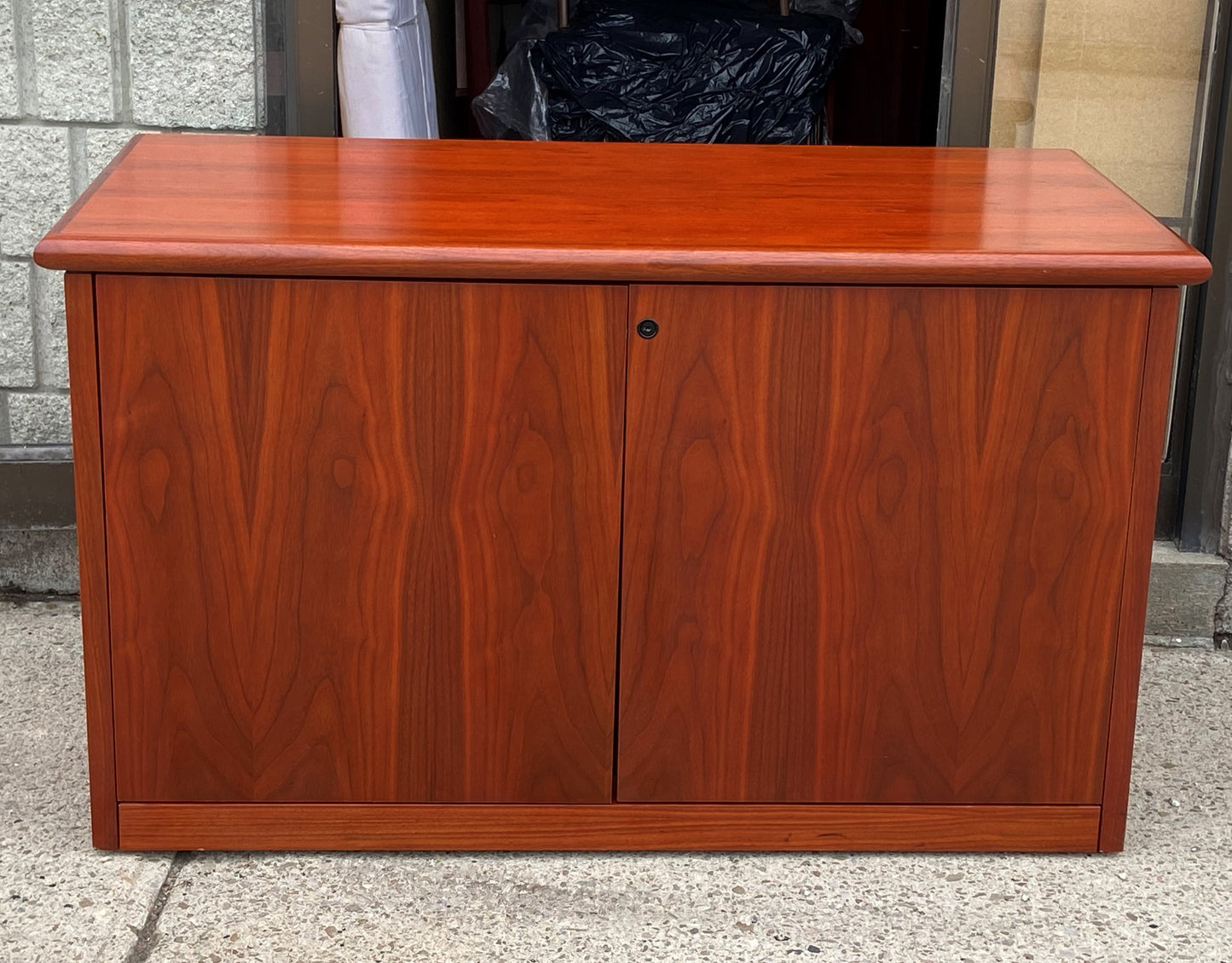 RESTORED Mid Century Modern rosewood cabinet with finished back 49.5"