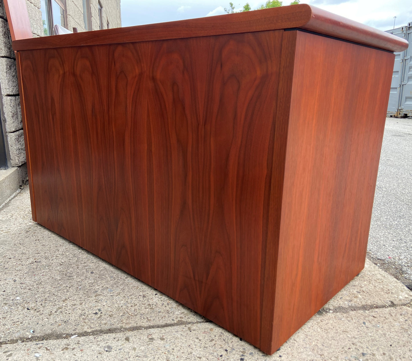 RESTORED Mid Century Modern rosewood cabinet with finished back 49.5"