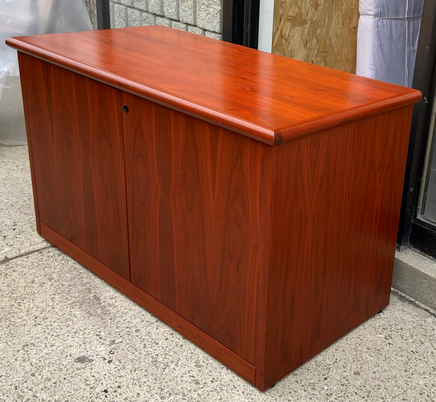 RESTORED Mid Century Modern rosewood cabinet with finished back 49.5"