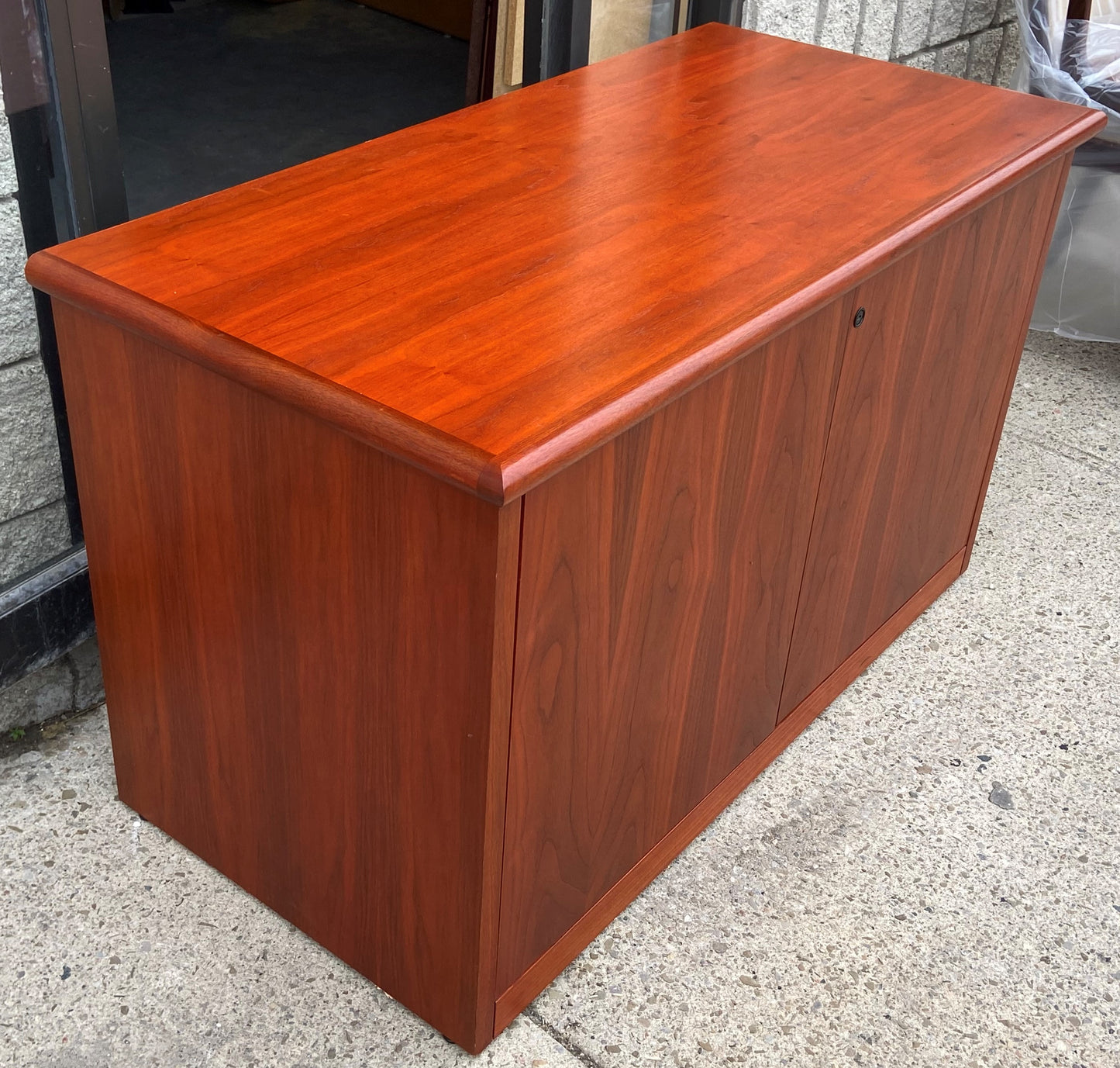 RESTORED Mid Century Modern rosewood cabinet with finished back 49.5"