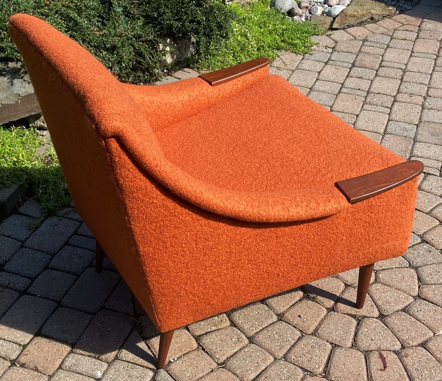 REFINISHED REUPHOLSTERED Mid Century Modern Armchair
