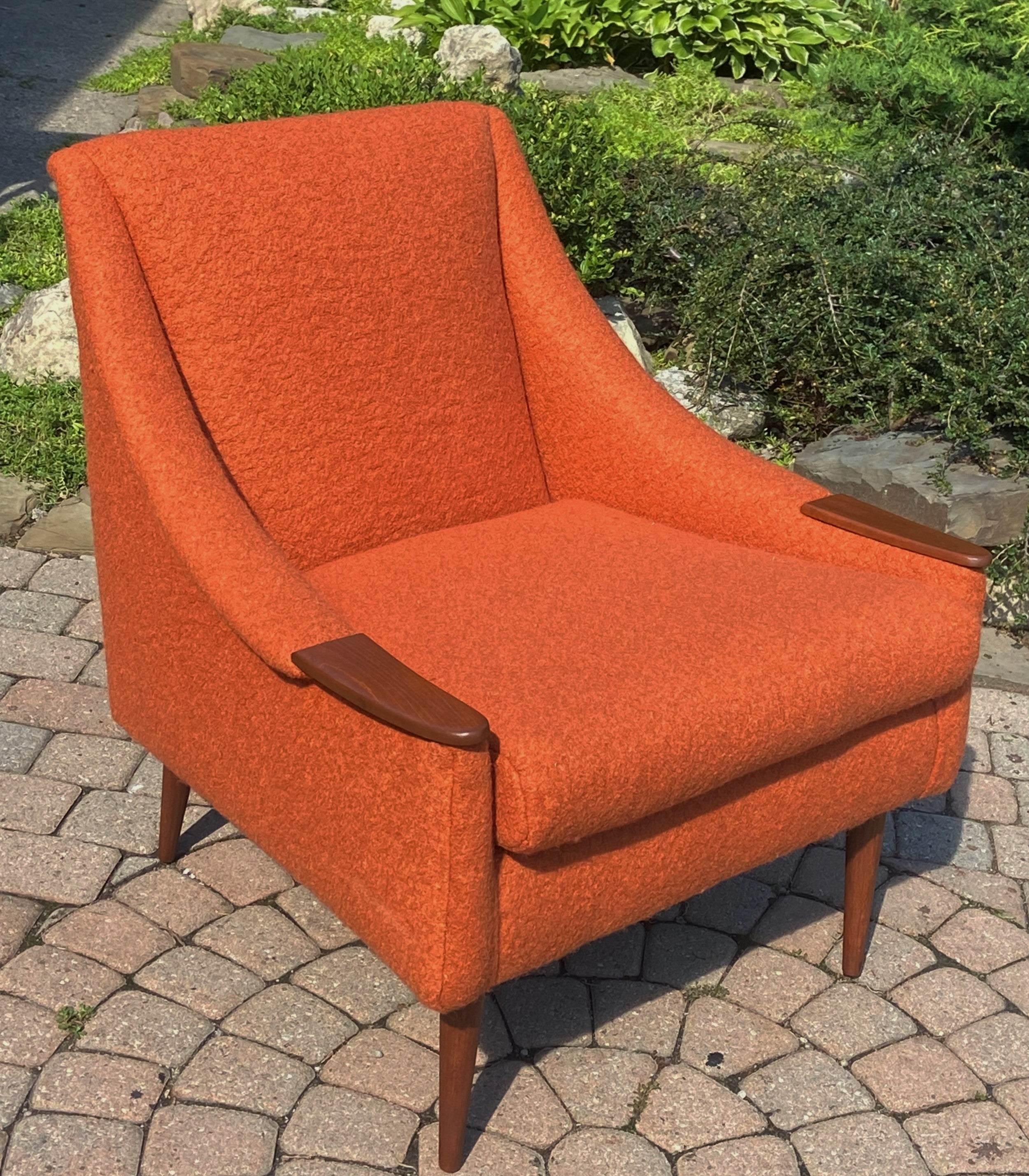 Mid century chair discount orange