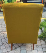 REFINISHED REUPHOLSTERED Mid Century Modern armchair & ottoman 4