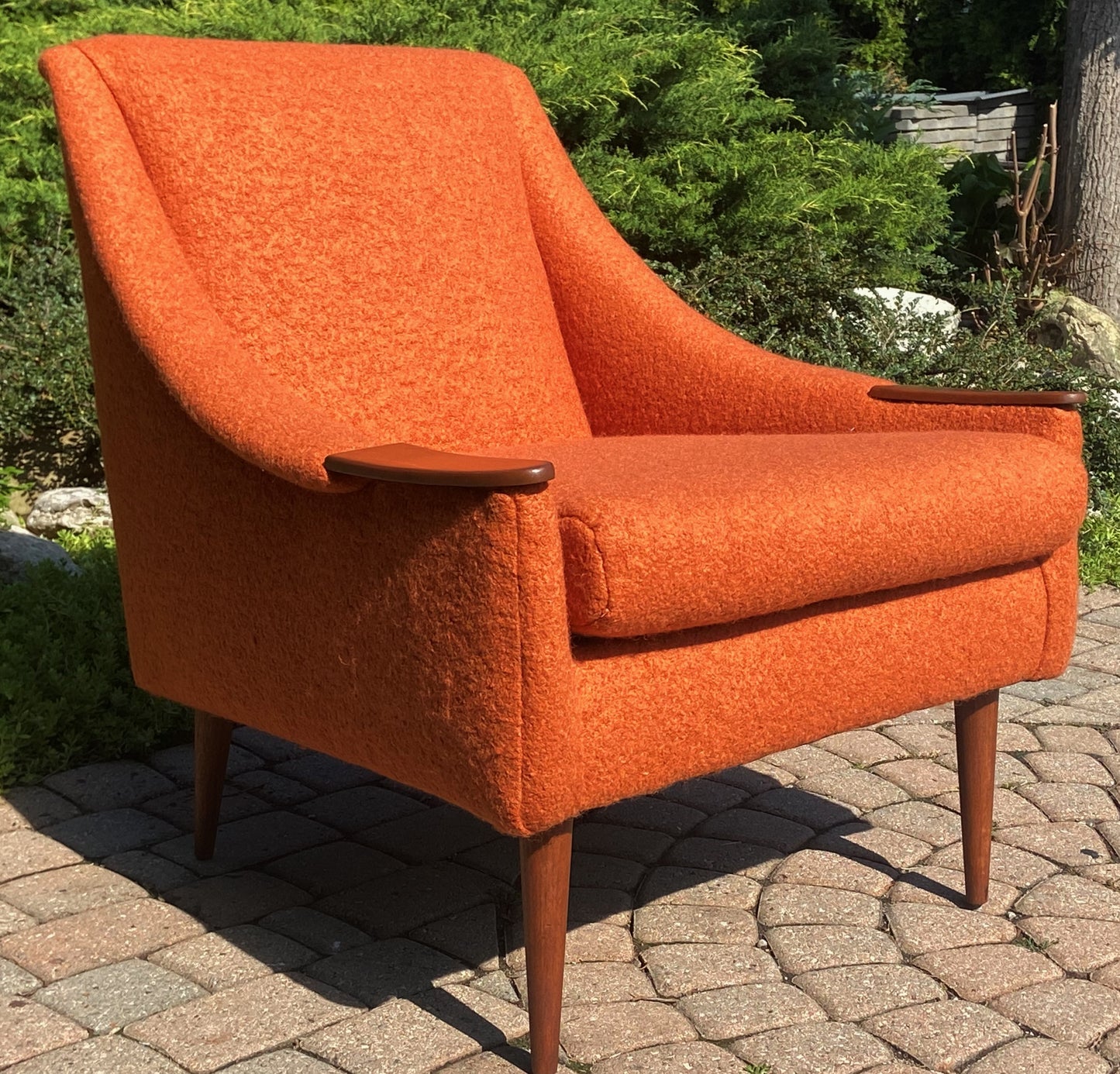 REFINISHED REUPHOLSTERED Mid Century Modern Armchair