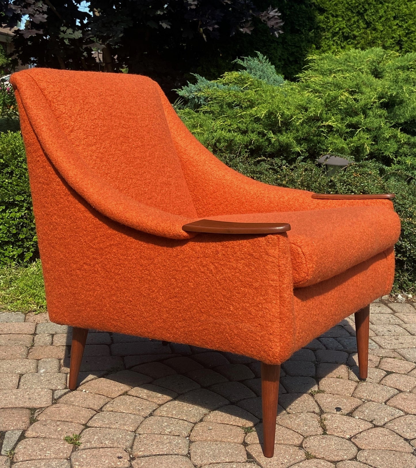 REFINISHED REUPHOLSTERED Mid Century Modern Armchair