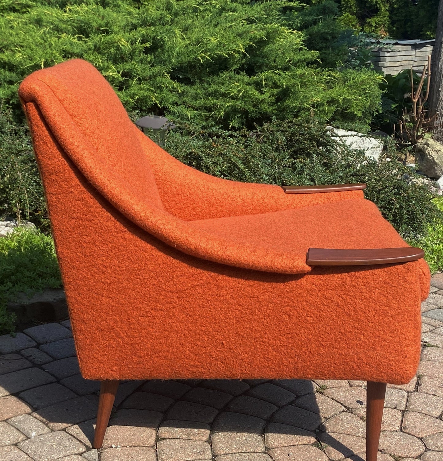 REFINISHED REUPHOLSTERED Mid Century Modern Armchair