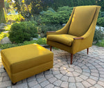 REFINISHED REUPHOLSTERED Mid Century Modern armchair & ottoman 7